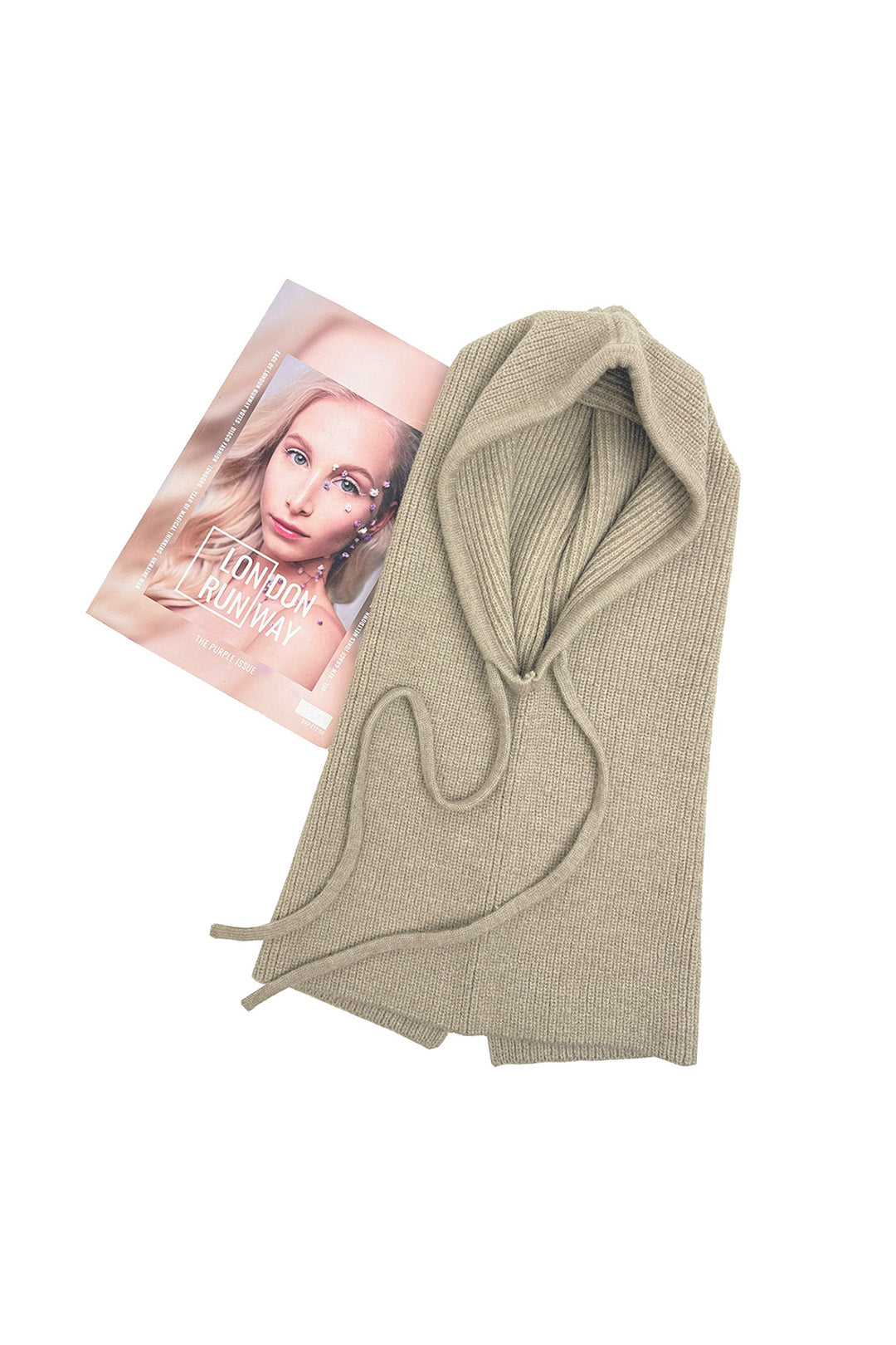 Soft Plain Knitted Balaclava Hood-2-in-1 Hat and Scarf