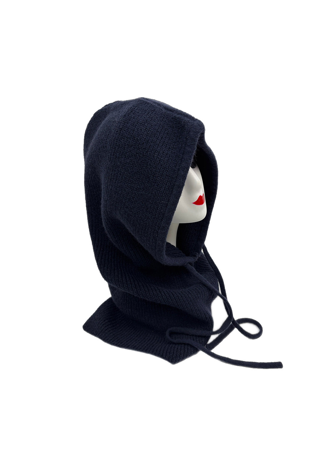 Soft Plain Knitted Balaclava Hood-2-in-1 Hat and Scarf