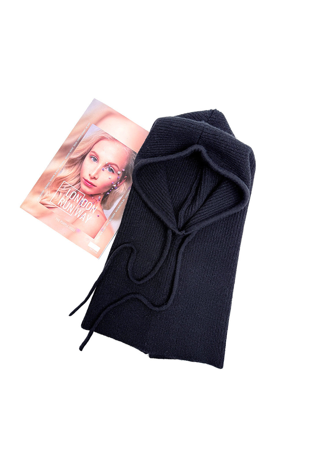 Soft Plain Knitted Balaclava Hood-2-in-1 Hat and Scarf