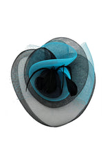 Layered Sinamay Disc Fascinator with Feather Detail