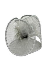 Dramatic Fan Mesh Disc Fascinator with Feather Centre Pin