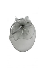Large Curly Sinamay Fascinator with Feather Flower
