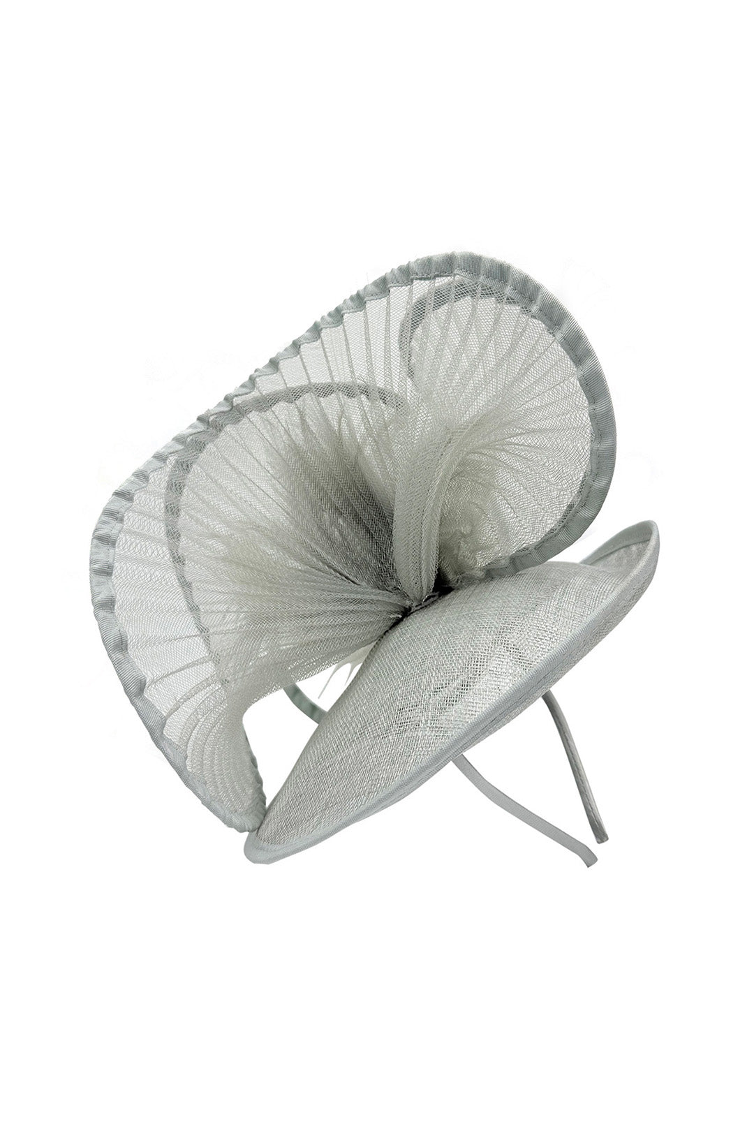 Dramatic Fan Mesh Disc Fascinator with Feather Centre Pin