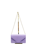 Patent Envelope Clutch Bag with Gold Chain Strap