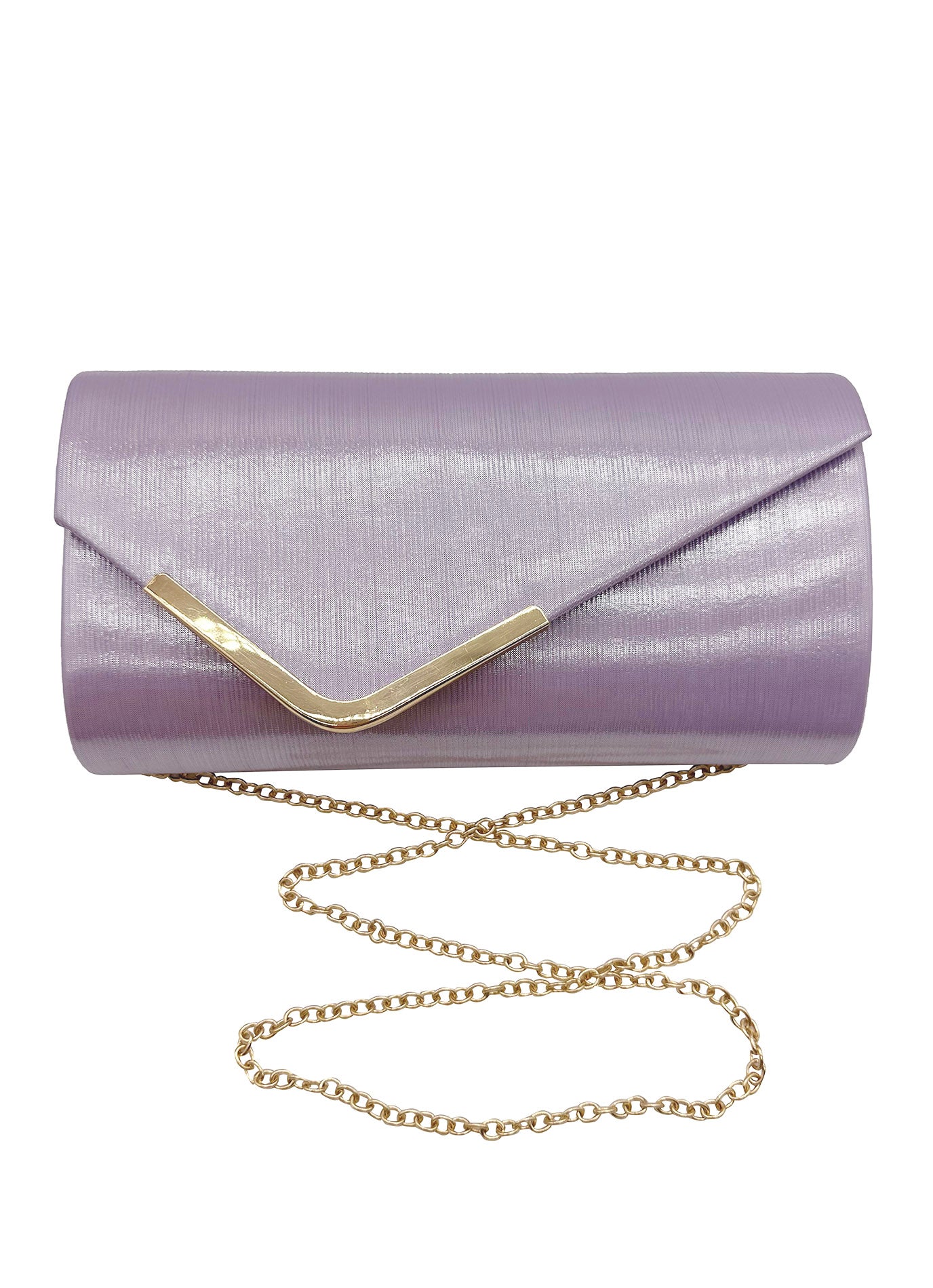 Textured Clutch Bag and Mesh Fascinator Occasion Lilac Set