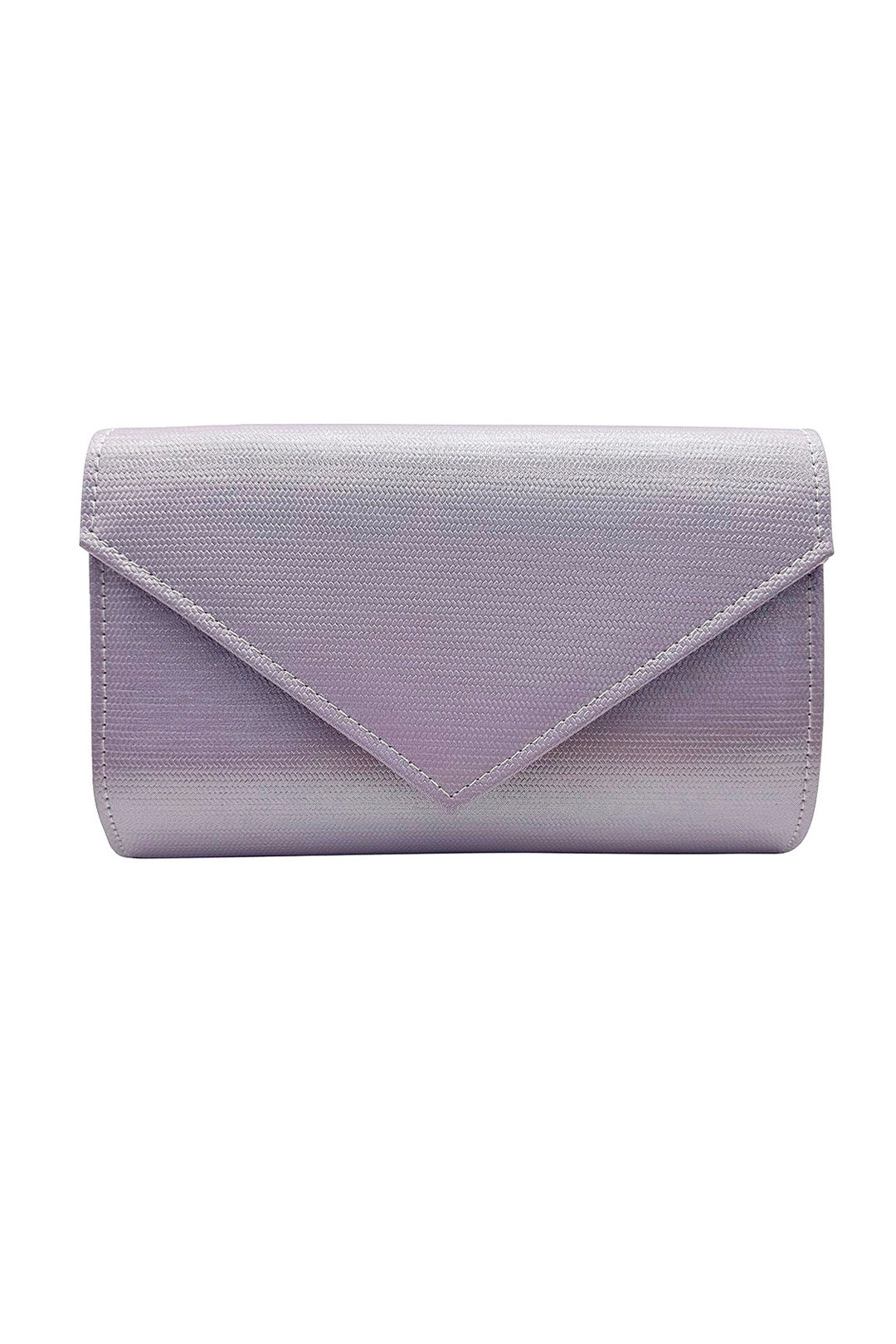 Textured Envelope Clutch Bag with Gold Chain Strap