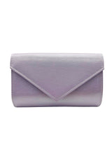 Textured Envelope Clutch Bag with Gold Chain Strap