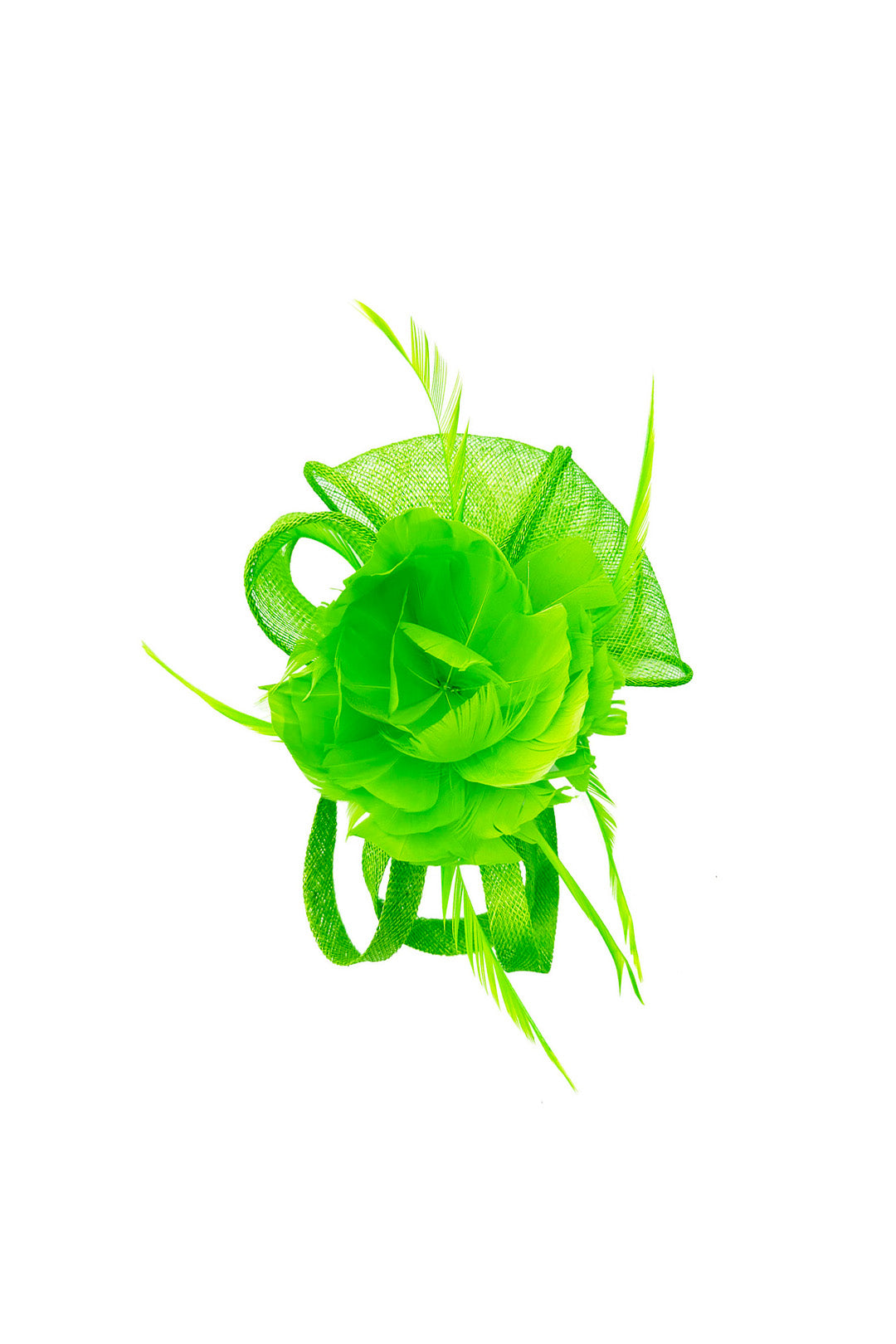 Feather & Mesh Flower Fascinator with clip and hair band