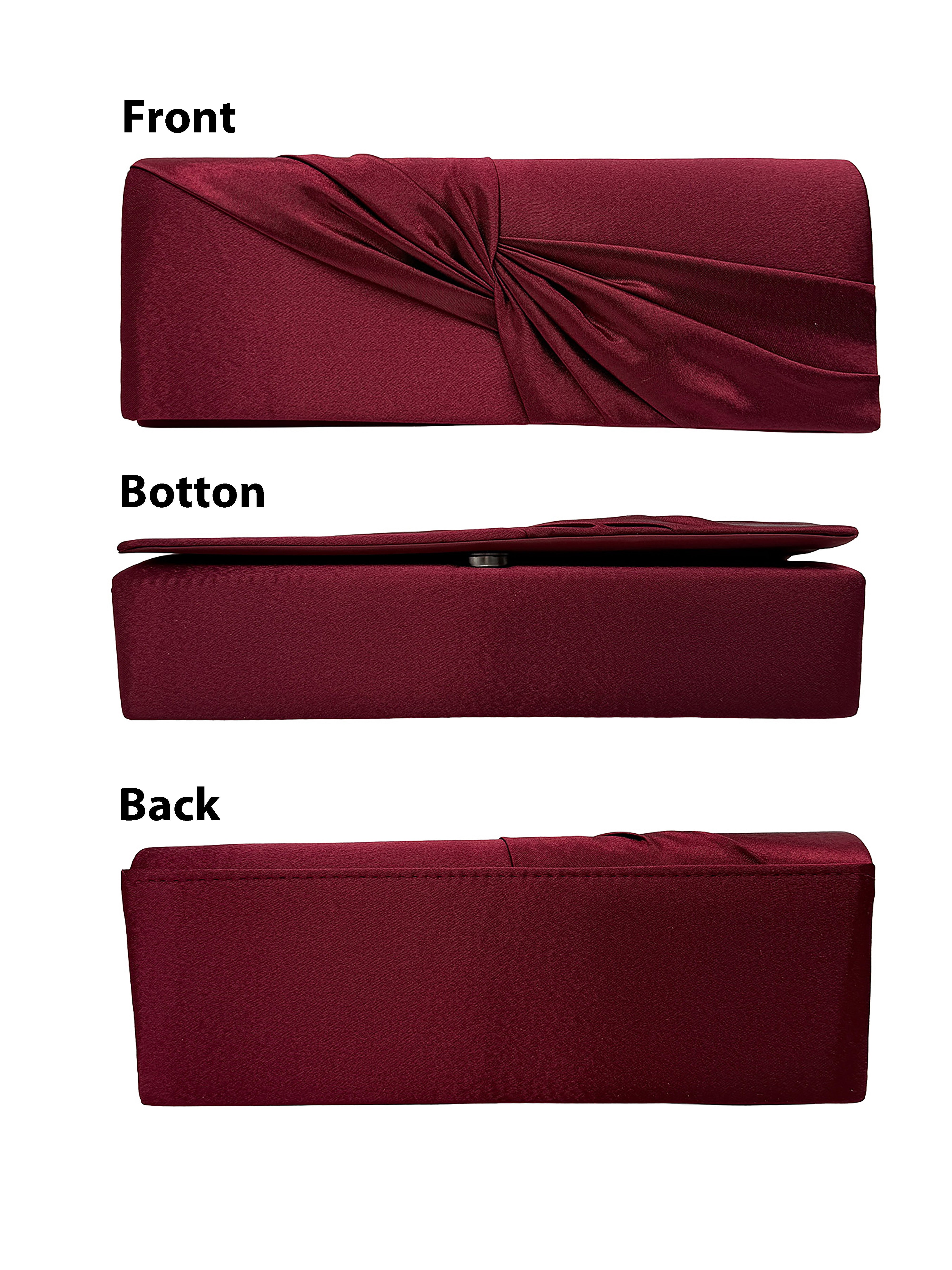 Luxury Satin Twist Knot Evening Clutch Bag with Detachable Chain