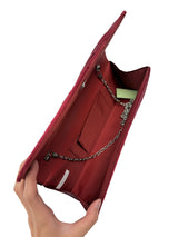Luxury Satin Twist Knot Evening Clutch Bag with Detachable Chain