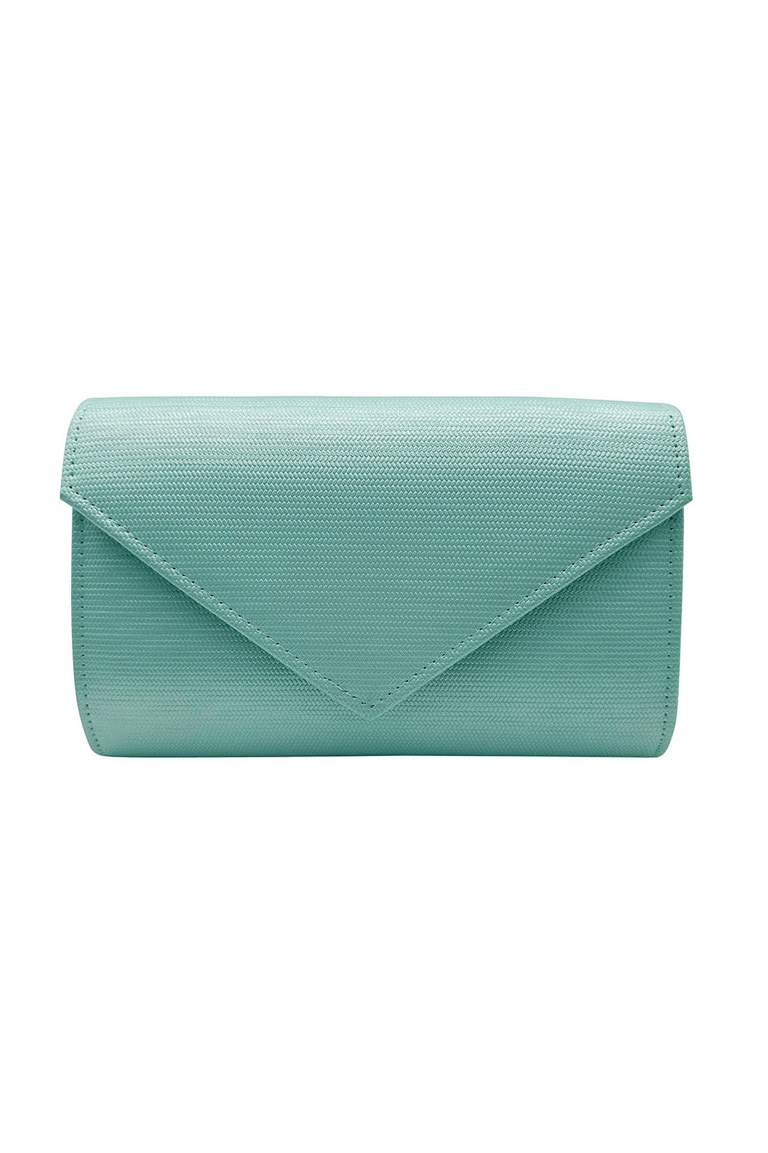 Textured Envelope Clutch Bag with Gold Chain Strap