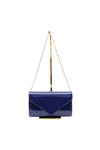 Patent Envelope Clutch Bag with Gold Chain Strap
