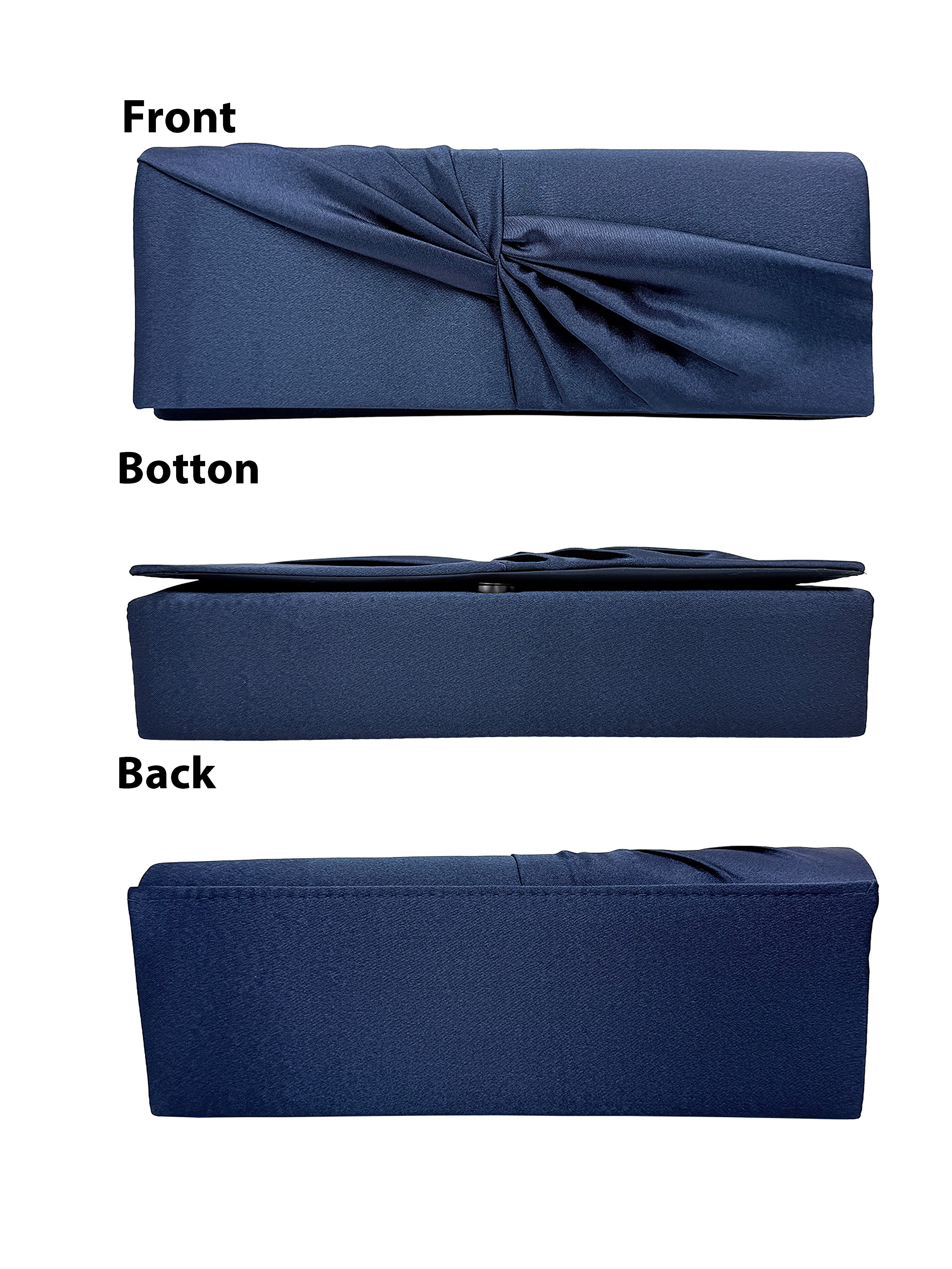 Luxury Satin Twist Knot Evening Clutch Bag with Detachable Chain