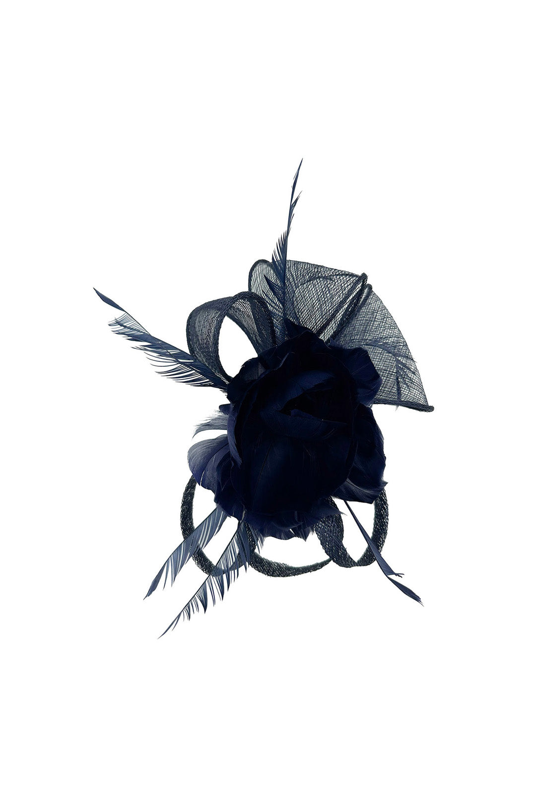 Feather & Mesh Flower Fascinator with clip and hair band