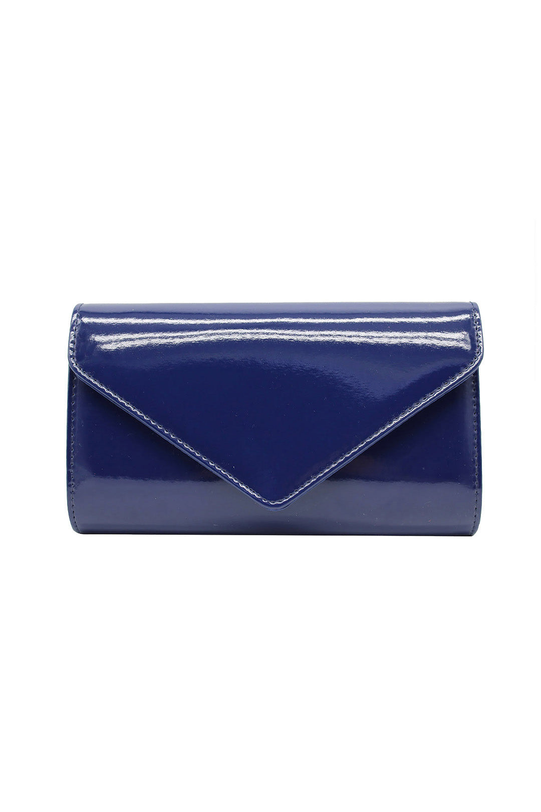 Patent Envelope Clutch Bag with Gold / Silver Chain Strap