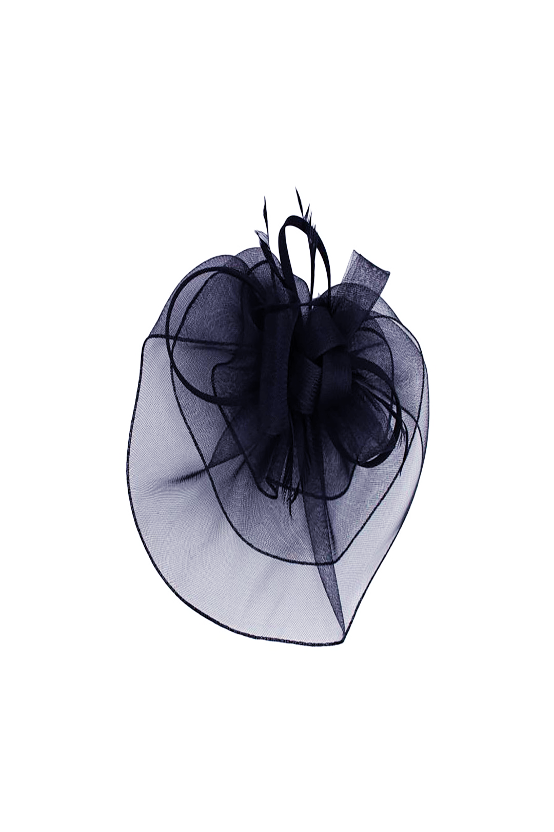 Large Curly Sinamay Fascinator with Feather Flower