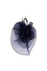 Large Curly Sinamay Fascinator with Feather Flower