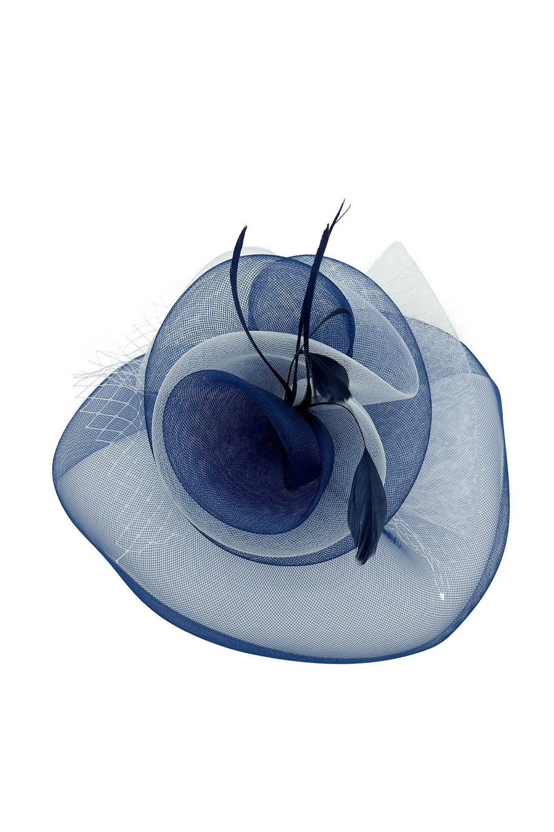 Layered Sinamay Disc Fascinator with Feather Detail