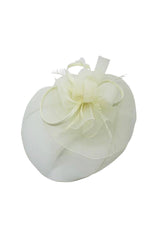 Large Curly Sinamay Fascinator with Feather Flower