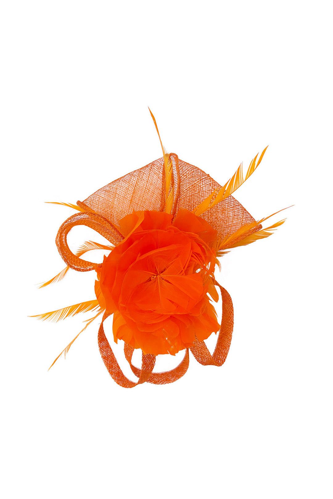 Feather & Mesh Flower Fascinator with clip and hair band