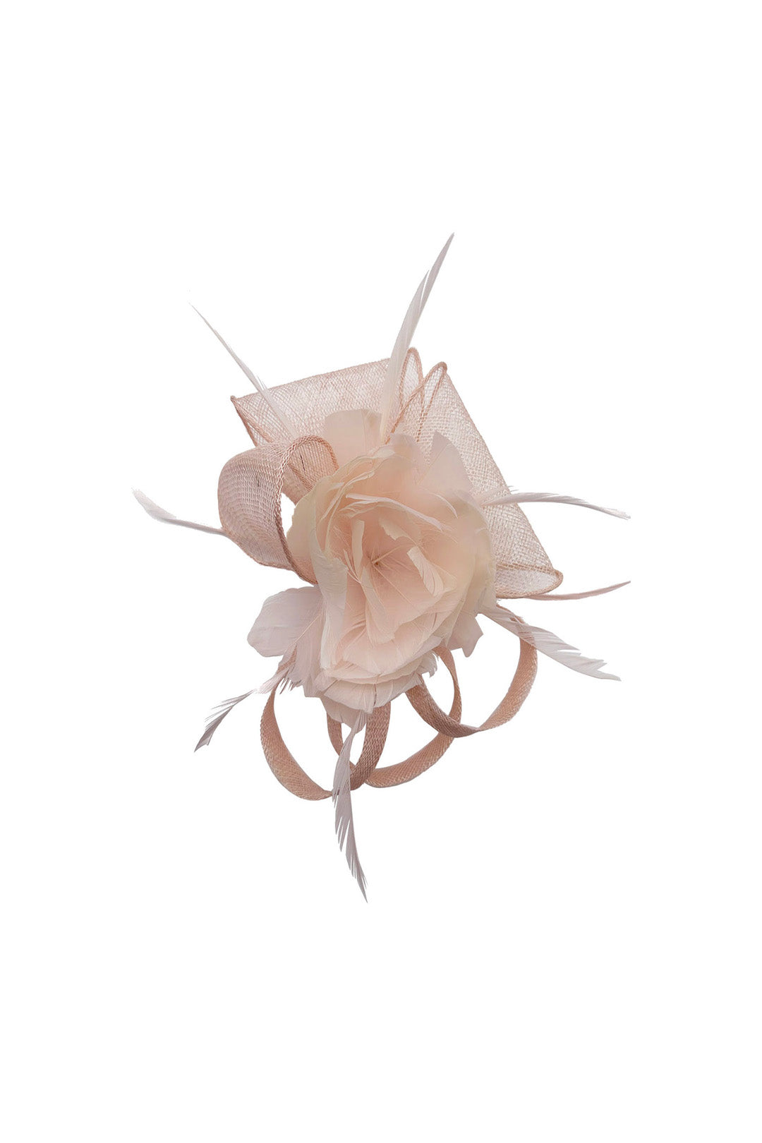 Feather & Mesh Flower Fascinator with clip and hair band