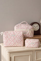 3 Piece Floral Travel Makeup & Toiletry Bag Set for Women