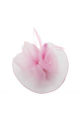 Curly Sinamay Fascinator with Feather Flower
