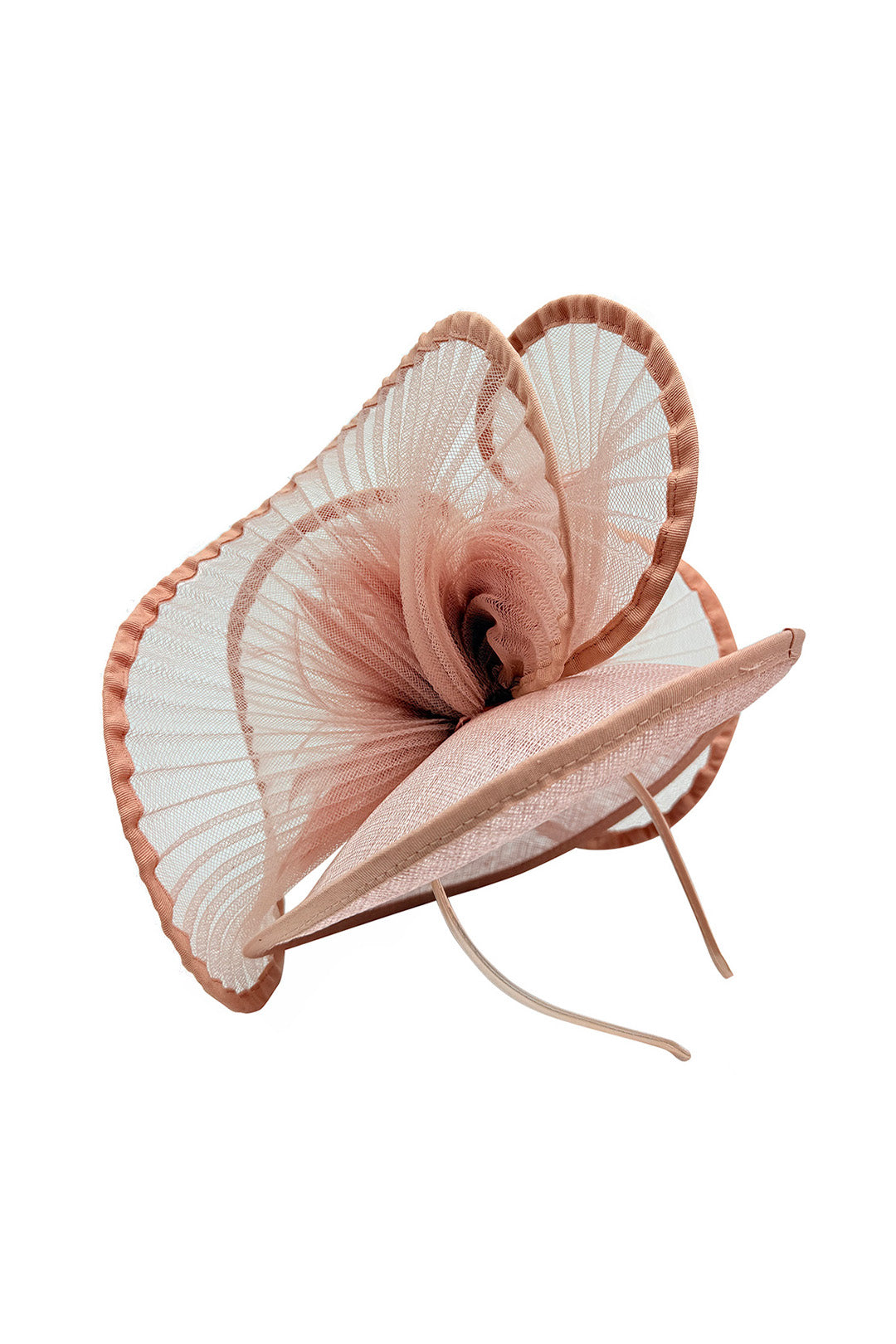 Dramatic Fan Mesh Disc Fascinator with Feather Centre Pin