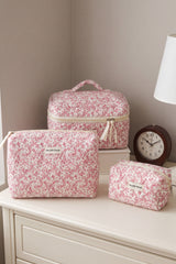 3 Piece Floral Travel Makeup & Toiletry Bag Set for Women