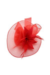 Curly Sinamay Fascinator with Feather Flower