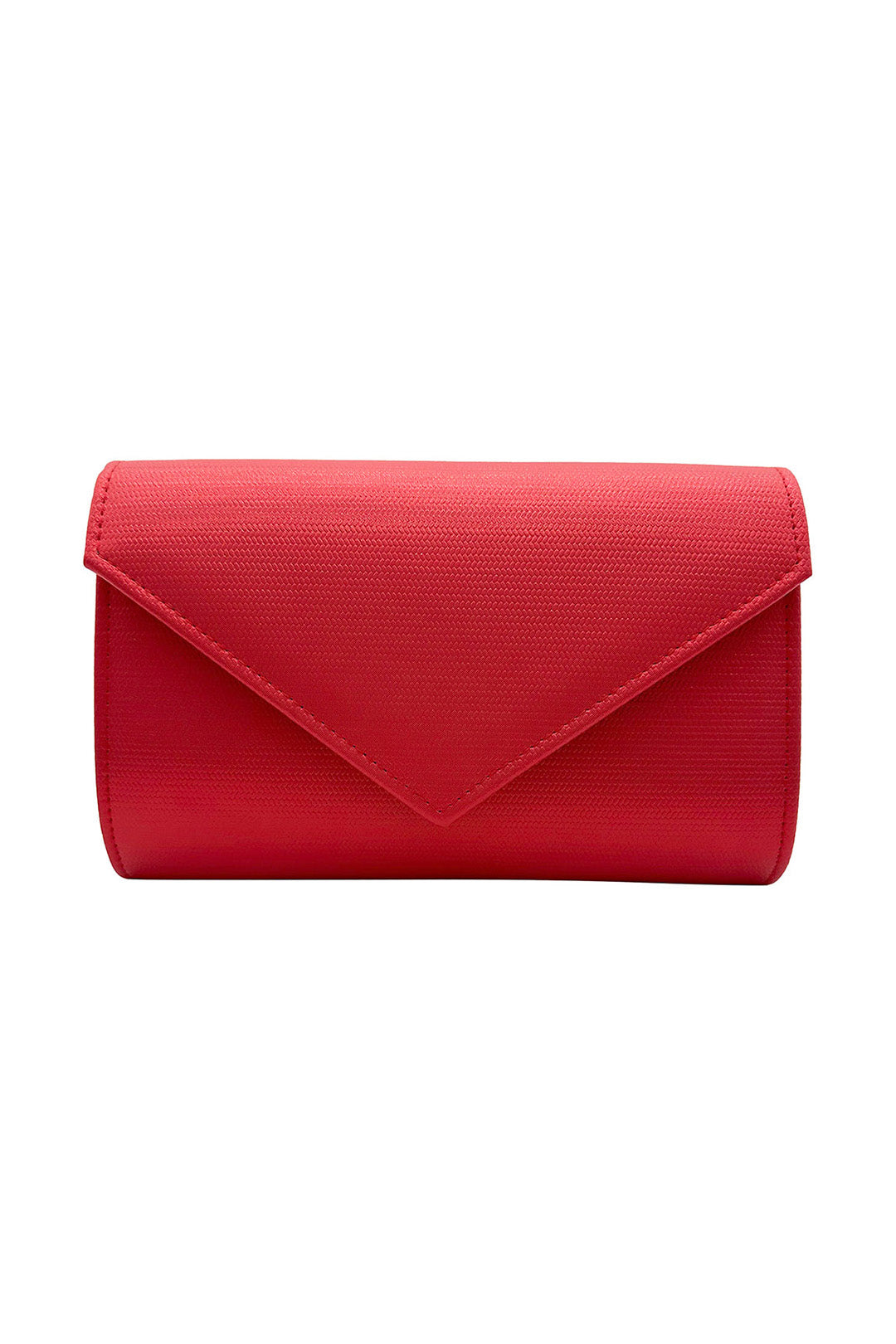 Textured Envelope Clutch Bag with Gold Chain Strap