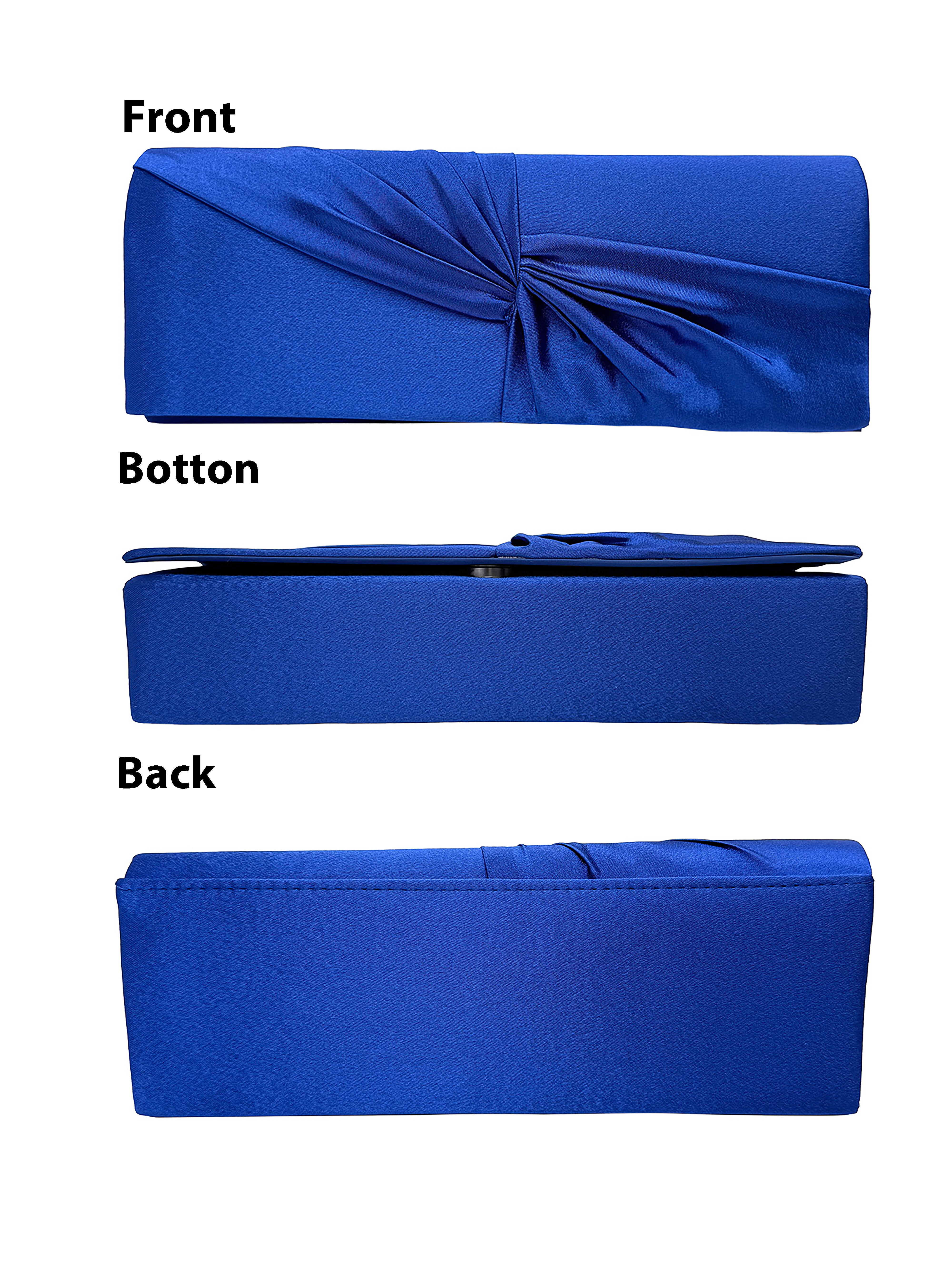 Luxury Satin Twist Knot Evening Clutch Bag with Detachable Chain