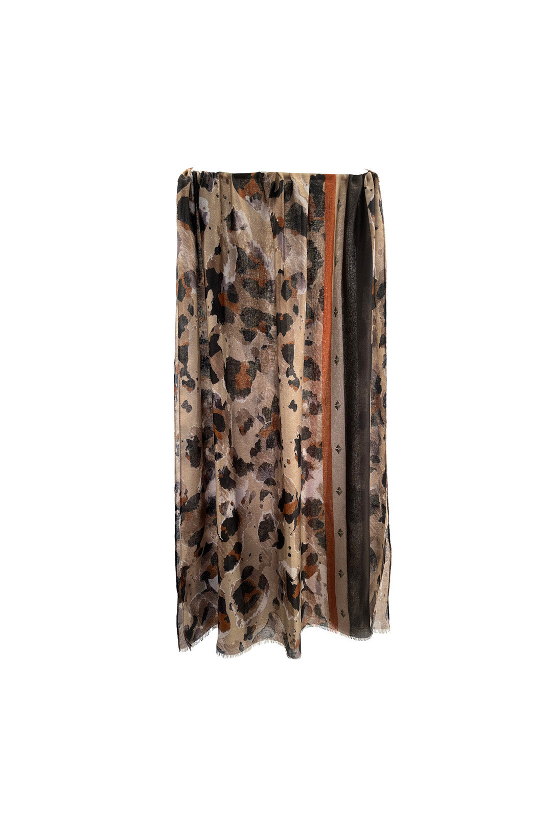 Geometric Circle Print Scarf with Tassels