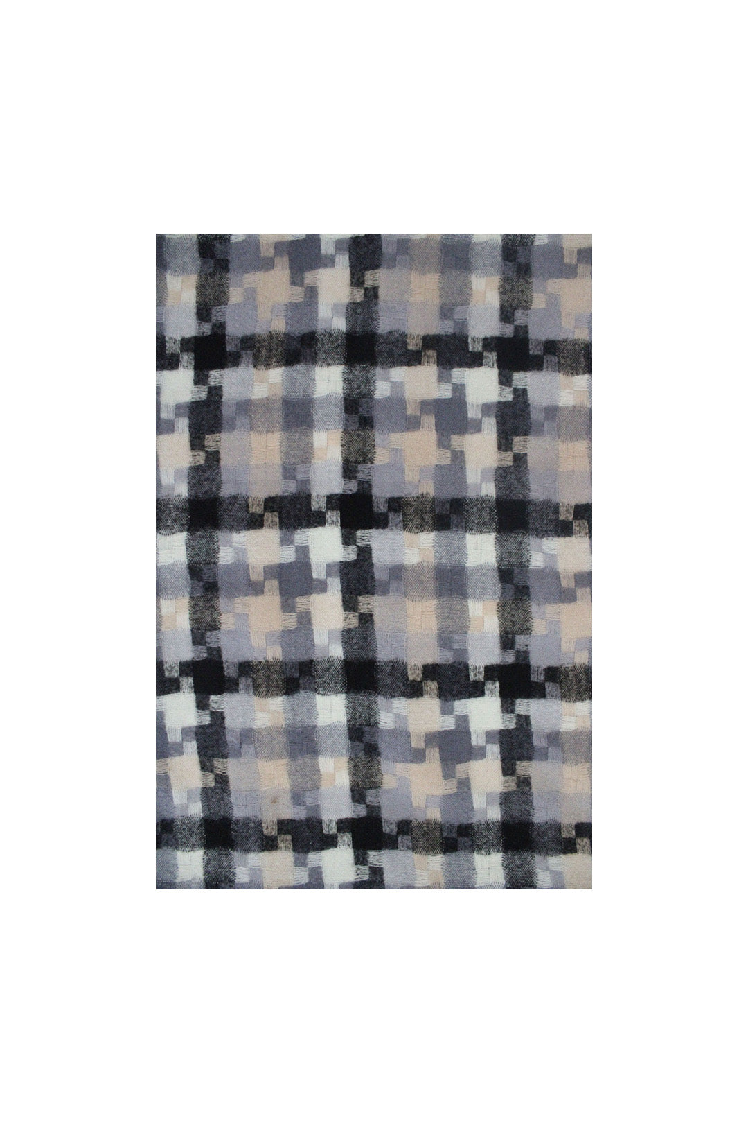 Wool-Blend Pixel Pattern Oversized Scarf