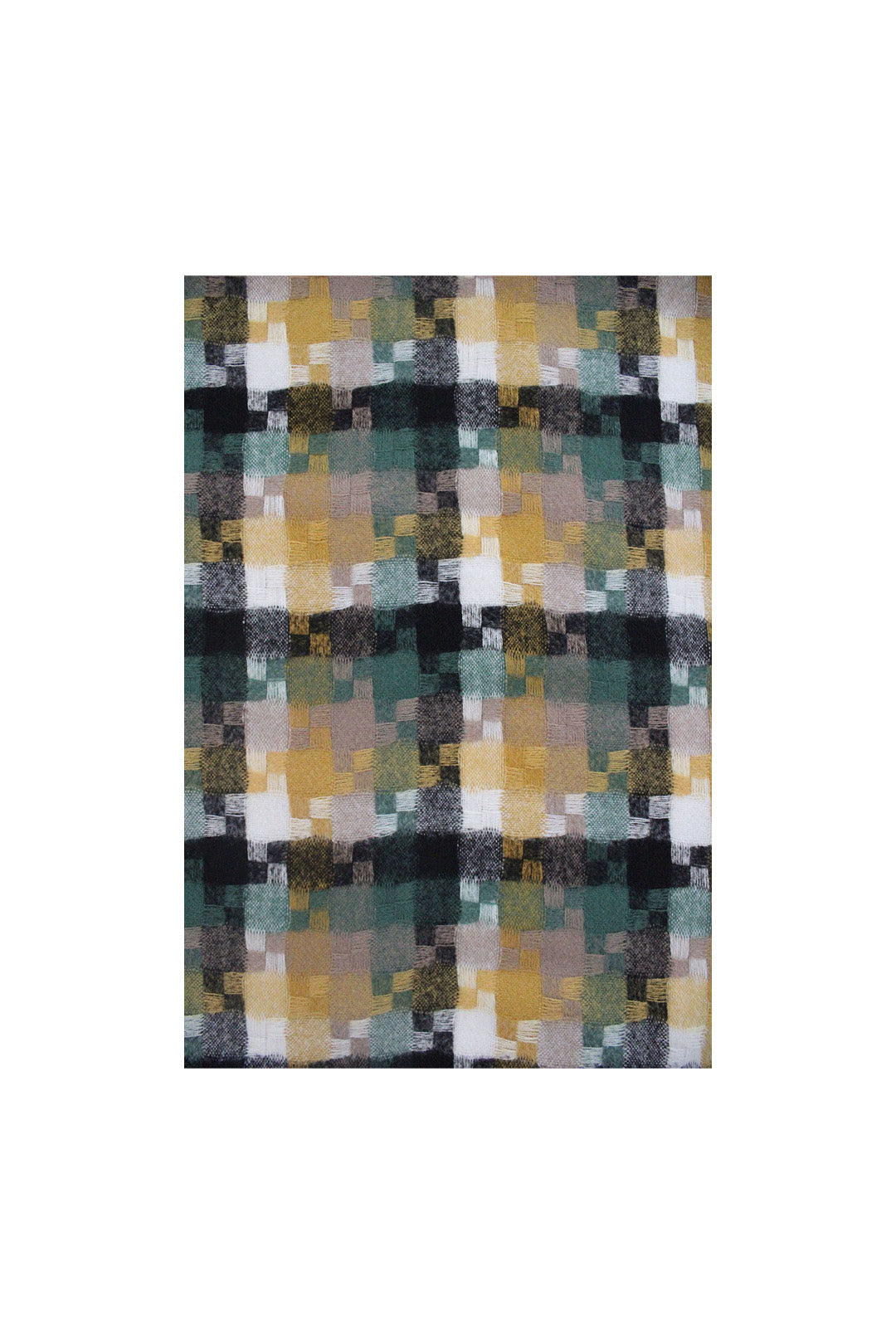 Wool-Blend Pixel Pattern Oversized Scarf