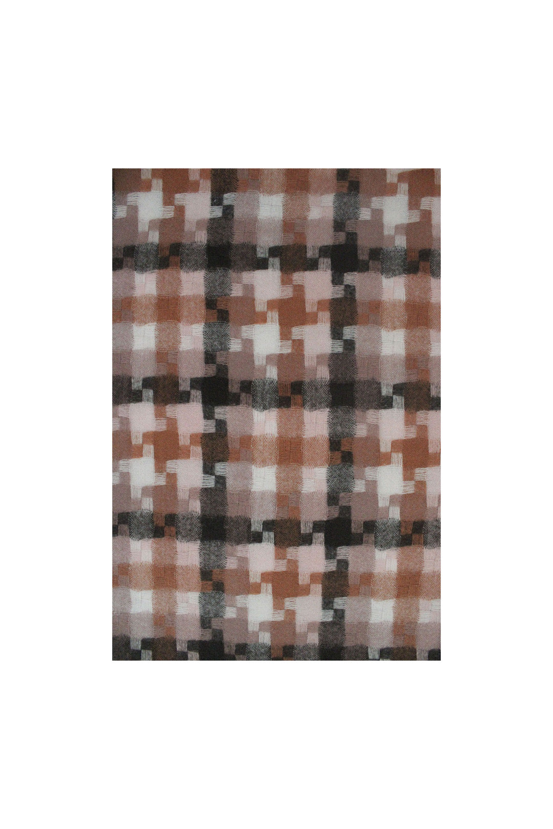 Wool-Blend Pixel Pattern Oversized Scarf