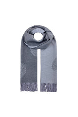 Reversible Tree Patterned Scarf with Fringe