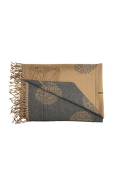 Reversible Tree Patterned Scarf with Fringe