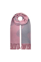 Reversible Tree Patterned Scarf with Fringe