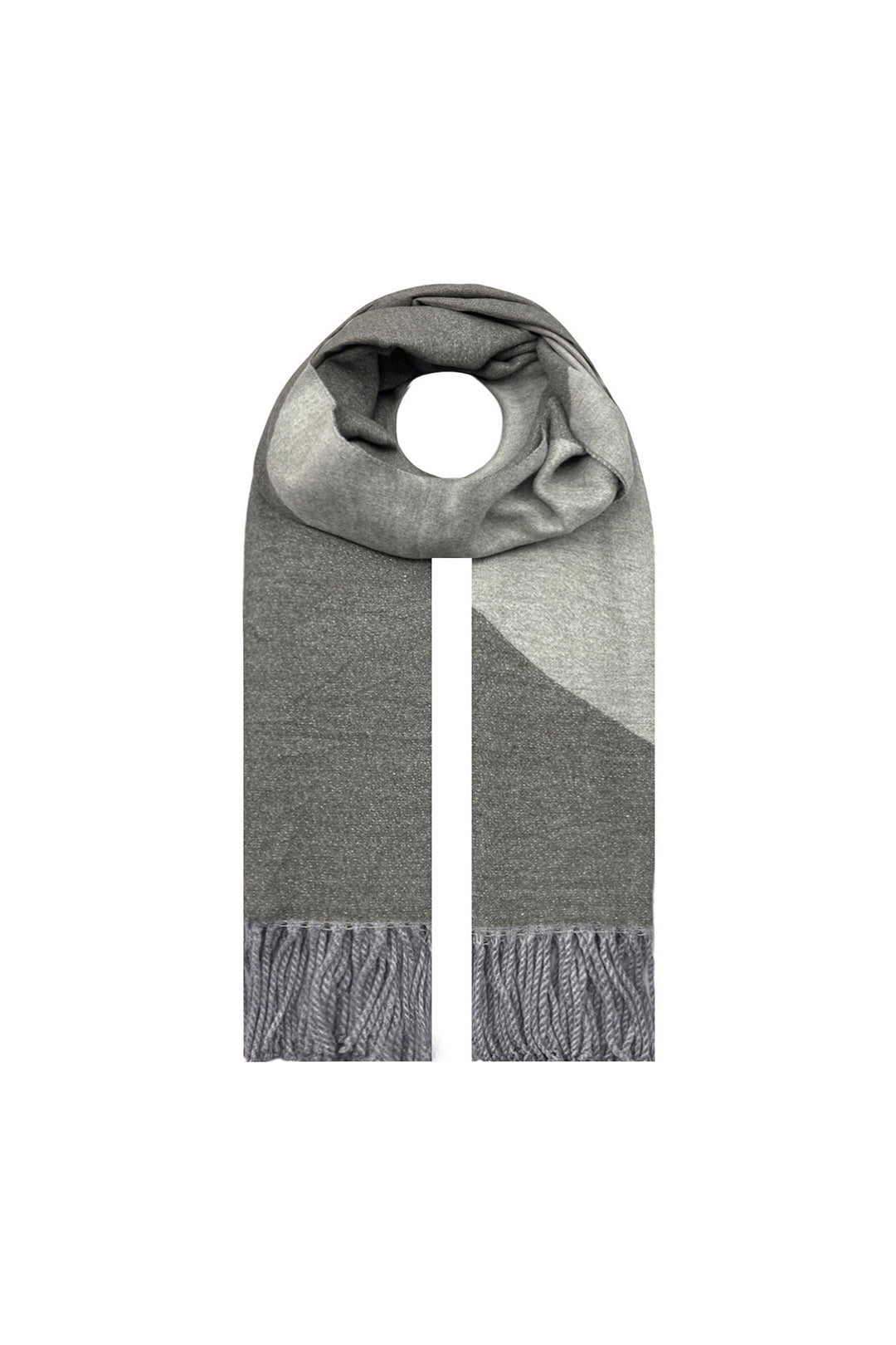 Modern Woven Scarf with Subtle Shimmer and Fringe