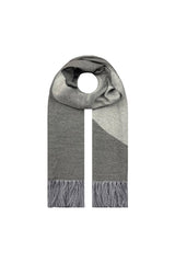 Modern Woven Scarf with Subtle Shimmer and Fringe