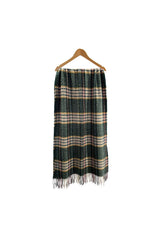 Soft Wool BlendClassic Check Pattern Scarf Fringed Ends