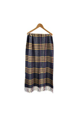 Soft Wool BlendClassic Check Pattern Scarf Fringed Ends