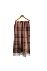 Soft Wool BlendClassic Check Pattern Scarf Fringed Ends