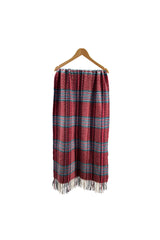 Soft Wool BlendClassic Check Pattern Scarf Fringed Ends