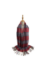Soft Wool BlendClassic Check Pattern Scarf Fringed Ends