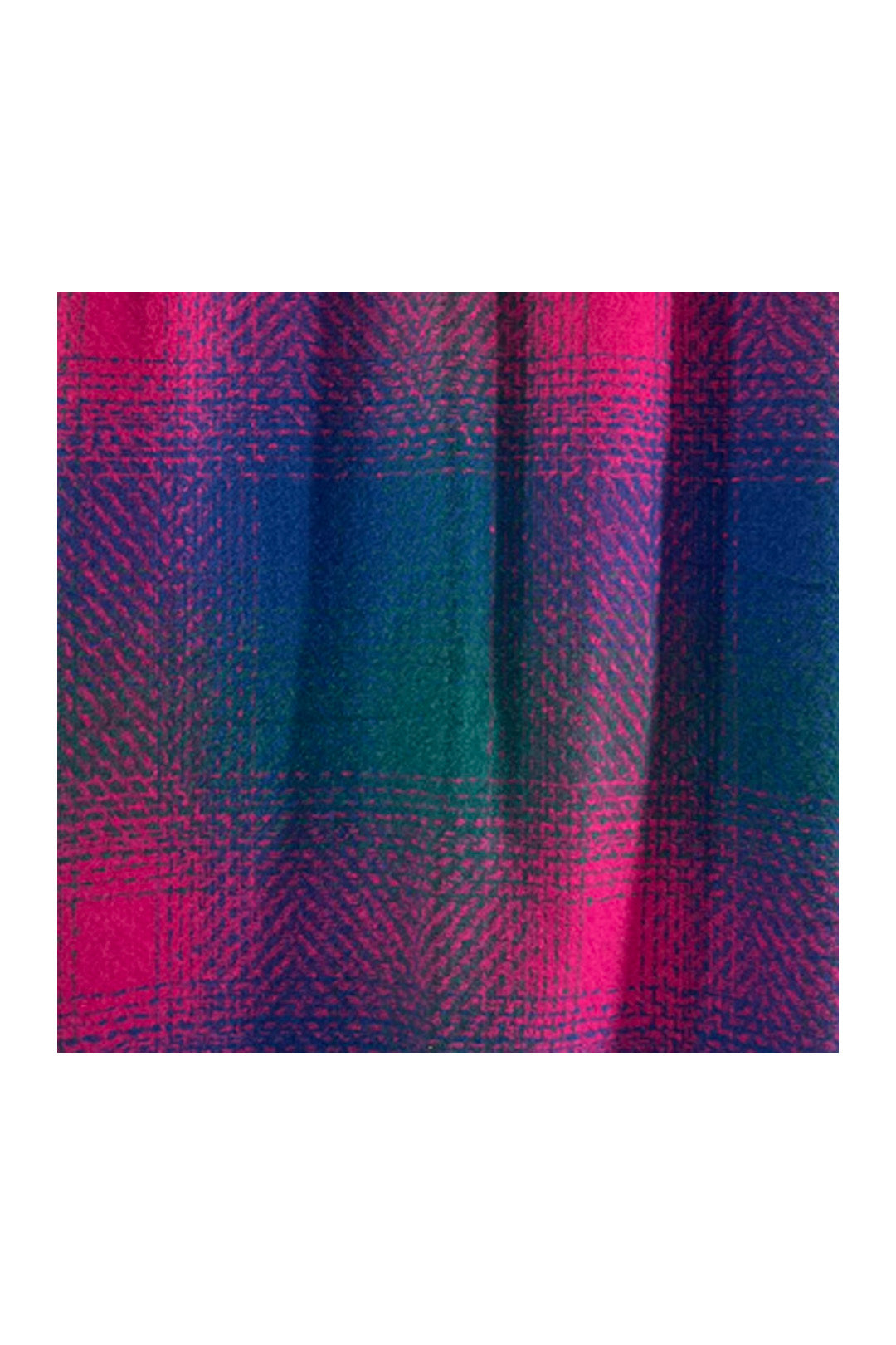 Ombre Check Wool-Blend Scarf with Tassels