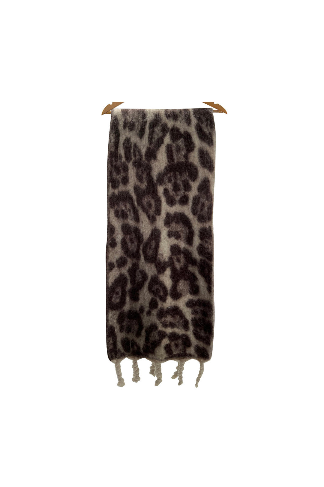 Leopard Pattern Soft Touch Scarf with Twisted Fringe