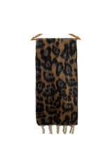 Leopard Pattern Soft Touch Scarf with Twisted Fringe