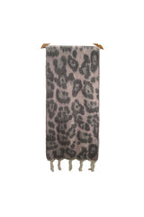 Leopard Pattern Soft Touch Scarf with Twisted Fringe
